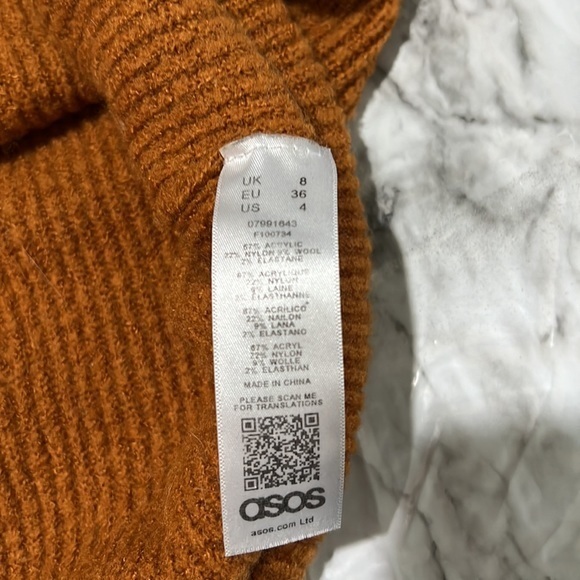 ASOS knitted ribbed wool pullover sweater A4-26 - Picture 6 of 8